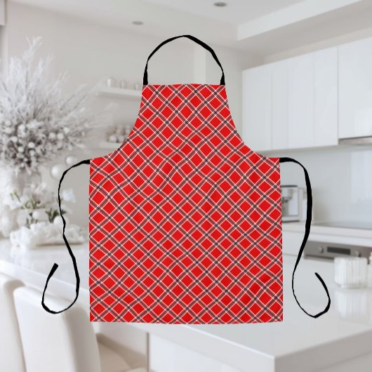 Classic Red Plaid Pattern Farmhouse Style Kitchen エプロン