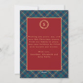 Classic Red Plaid Vintage Wreath Photo Christmas シーズンカード (裏面)