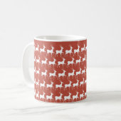 Classic Red Reindeer Pattern Christmas Coffee Mug コーヒーマグカップ (正面左)