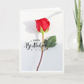 Classic Red Rose Birthday folded Greeting Card カード (正面)