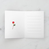 Classic Red Rose Birthday folded Greeting Card カード (内部)