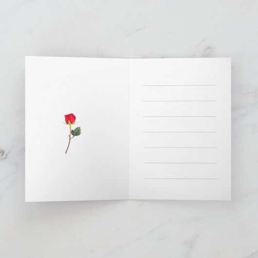 Classic Red Rose Birthday folded Greeting Card カード (内部)