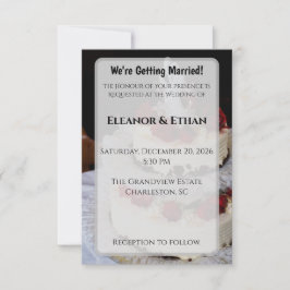 Classic Red Rose Wedding Cake Topper Elegant  招待状