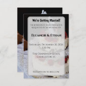 Classic Red Rose Wedding Cake Topper Elegant  招待状 (正面/裏面)