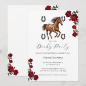 Classic Red Rose Wreath Kentucky Derby Invitation  招待状 (正面/裏面)
