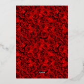 Classic Red Roses 18th Birthday Debut Silver 箔招待状 (裏面)