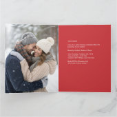 Classic Red Snowman Family Christmas カード (内部)