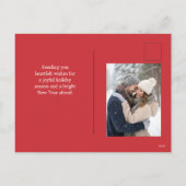 Classic Red Snowman Family Christmas シーズンポストカード (裏面)