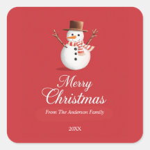 Classic Red Snowman Family Christmas