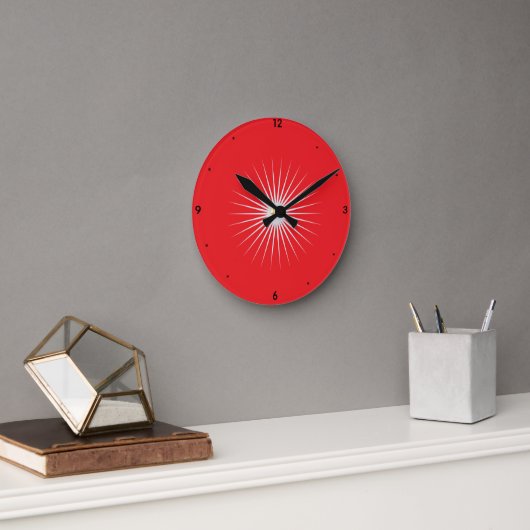 Classic  Red Statement Round Acrylic Wall Clock ラウンド壁時計 (オフィス)