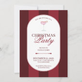 Classic red stripe Christmas Invitation 招待状 (正面)