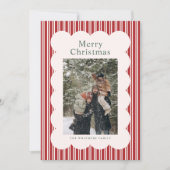 Classic Red Stripe Photo Holiday Card シーズンカード (正面)