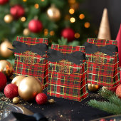 Classic Red Tartan 'Merry Christmas' Favor Boxes フェイバーボックス