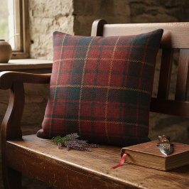 Classic Red Tartan Plaid - Cozy Rustic Charm クッション