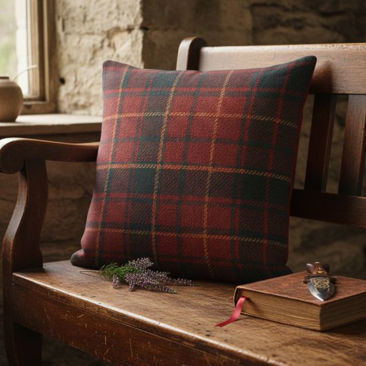 Classic Red Tartan Plaid - Cozy Rustic Charm クッション