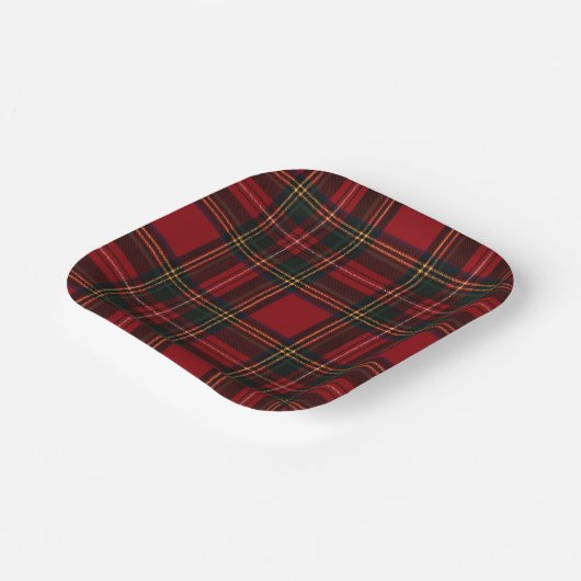 Classic Red Tartan Plaid Pattern Plate ペーパープレート (傾斜あり)
