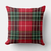 Classic Red Tartan Plaid Throw Pillow  クッション (正面)