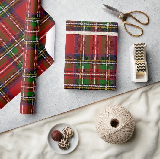Classic Red Tartan Plaid Wrapping Paper ラッピングペーパー (クラフト)
