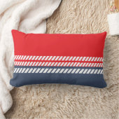 Classic Red White and Blue with Stripes  ランバークッション (ブランケット)