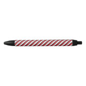 Classic Red White Black Stripe 黒ボールペン (正面)
