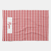 Classic Red & White Gingham | Personalized Name キッチンタオル (横)