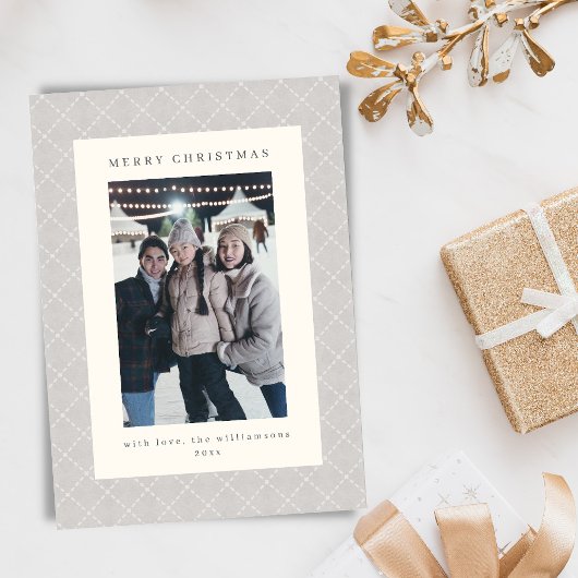 Classic Refined Neutral Gray Christmas Photo シーズンカード