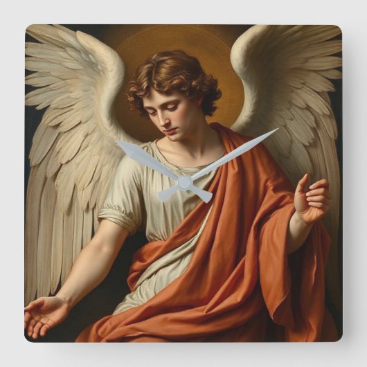 Classic Renaissance Angel Wall Clock スクエア壁時計 (正面)