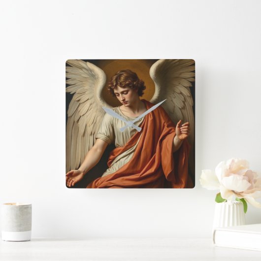 Classic Renaissance Angel Wall Clock スクエア壁時計 (ホーム)