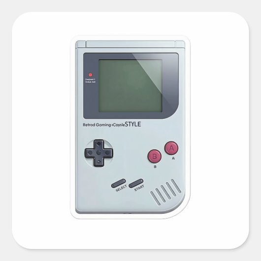 Classic Retro Handheld Gaming Console 3D Sticker スクエアシール (正面)