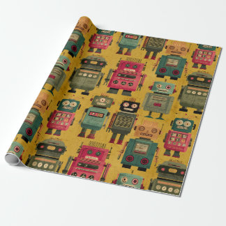 Classic Retro Robot Pattern Wrapping Paper ラッピングペーパー