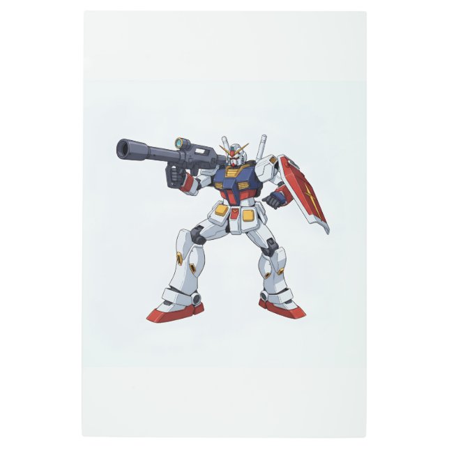 Classic Retro RX-78-2 Gundam Mecha Anime Illustrat メタルプリント (正面)