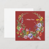 Classic Retro Wreath Illustration Note Cards ノートカード (正面/裏面)