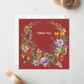 Classic Retro Wreath Illustration Note Cards ノートカード (正面/裏面インサイチュ)