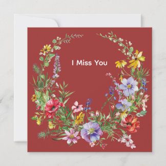 Classic Retro Wreath Illustration Note Cards ノートカード