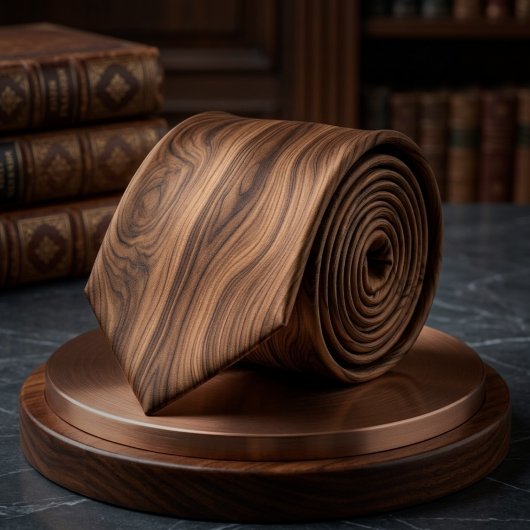 Classic Rich Walnut Wood Grain Texture Pattern ネクタイ