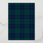 Classic Rocking horse Green Plaid Baby Shower 箔招待状 (裏面)