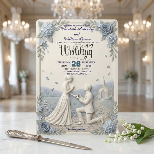 Classic Romantic Formal Wedding 招待状