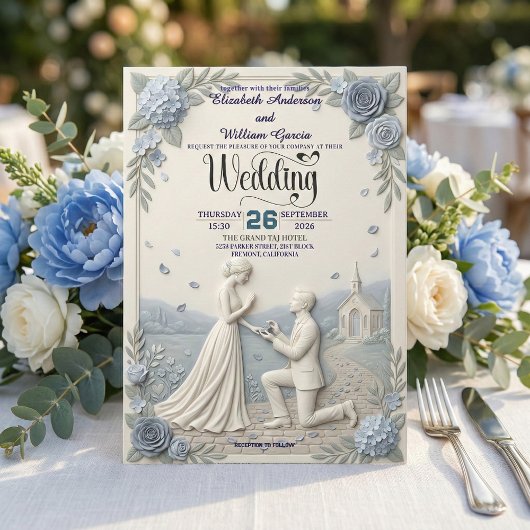 Classic Romantic Formal Wedding 招待状