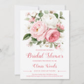 Classic romantic peony bouquet bridal shower card 招待状 (正面)