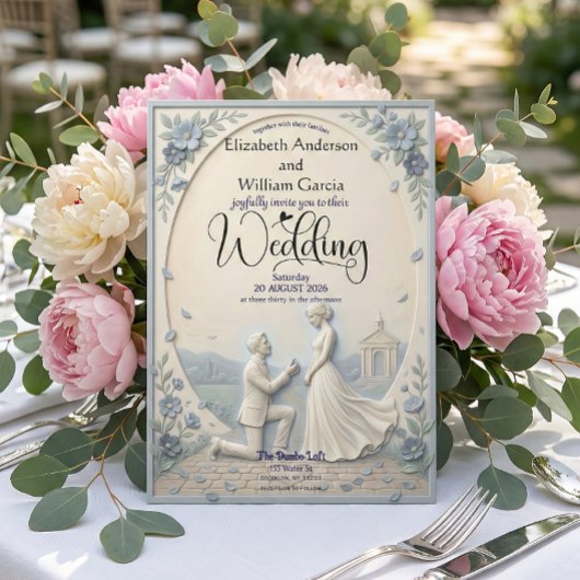 Classic Romantic Proposal Wedding 招待状