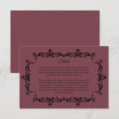 Classic Romantic Rosewood Ornately Framed Wedding エンクロージャーカード (正面/裏面)