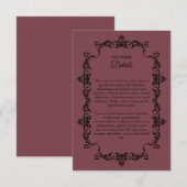 Classic Romantic Rosewood Ornately Framed Wedding エンクロージャーカード (正面/裏面)