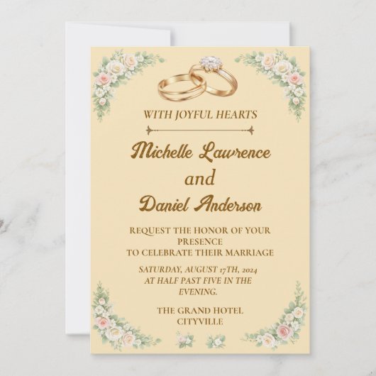 Classic Romantic Wedding Invite 招待状 (正面)