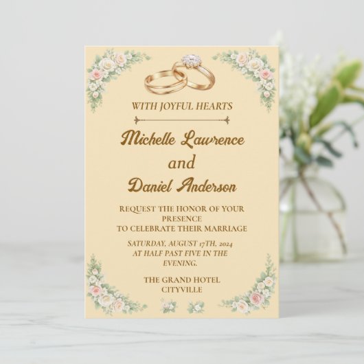 Classic Romantic Wedding Invite 招待状 (スタンド正面)