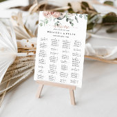 Classic Rose Floral Alphabetical Seating Chart ポスター