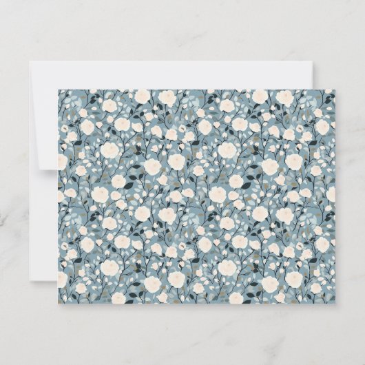 Classic Rose Flower Retro Wedding Place Card (裏面)