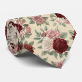 Classic Rose Garden Floral Pattern ネクタイ (ロール)