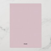 Classic Rose Gold Blush Flora Wedding  Foil  箔招待状 (裏面)
