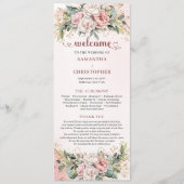 Classic Rose Gold Floral Greenery Wedding Program プログラム (正面)