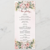 Classic Rose Gold Floral Greenery Wedding Program プログラム (裏面)